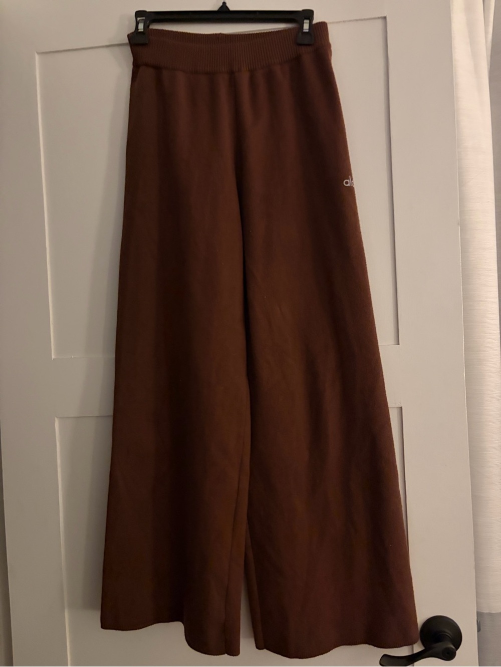 ALO Yoga Brown Wide-Leg Sweatpants